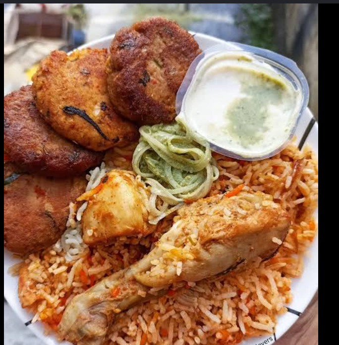chicken biryani wd shami kabab